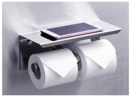 Держатель туалетной бумаги двойной с полкой RUSH Edge ED77142A